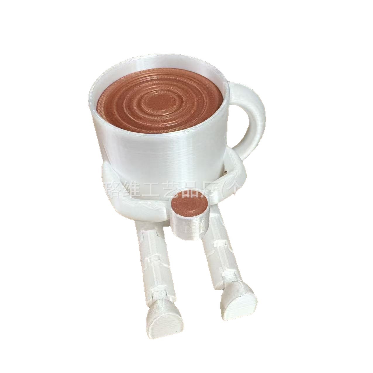 Impresión 3D de café compañero articulado escritorio muñeca taza de granos de café ángulo mini estatua amigo de café