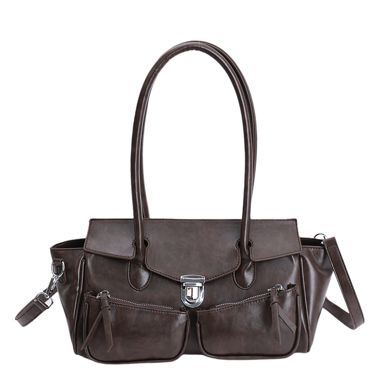 Bolso de mujer transfronterizo nuevo retro bolso de mano gran capacidad de piel de cera de aceite alta sensación de mochila de viaje universal