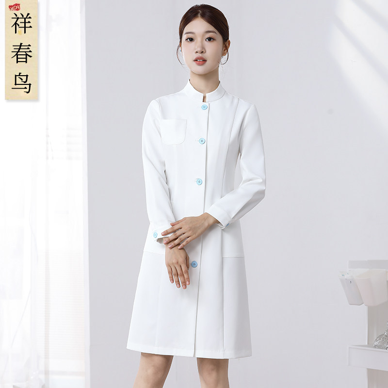 Xiangchun Bird Light Medical Beauty Nurse Uniform Long Sleeve Dress for Women Autumn Hospital Pharmacy Dental Oral Care Workwear