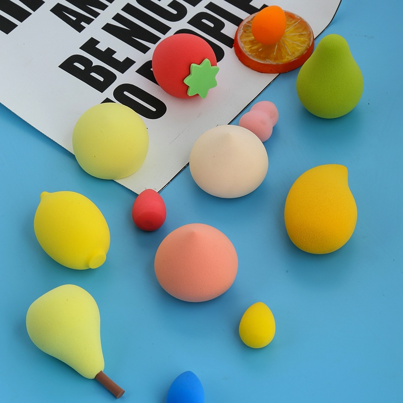 Mango belleza huevo polvo soplo oblicuo corte esponja soplo mojado y seco gota de agua herramienta no látex maquillaje fábrica al por mayor