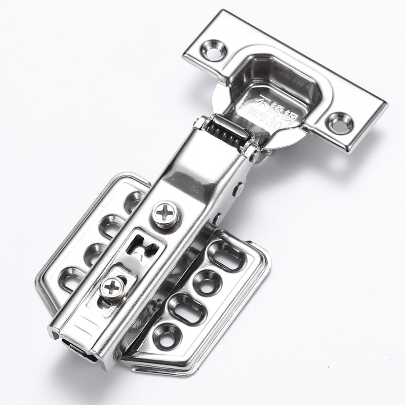 Bisagra hidráulica de acero inoxidable con amortiguación y rebuffeo para un funcionamiento silencioso, bisagra reforzada para puertas de armarios y gabinetes, bisagra desmontable para puertas de muebles.