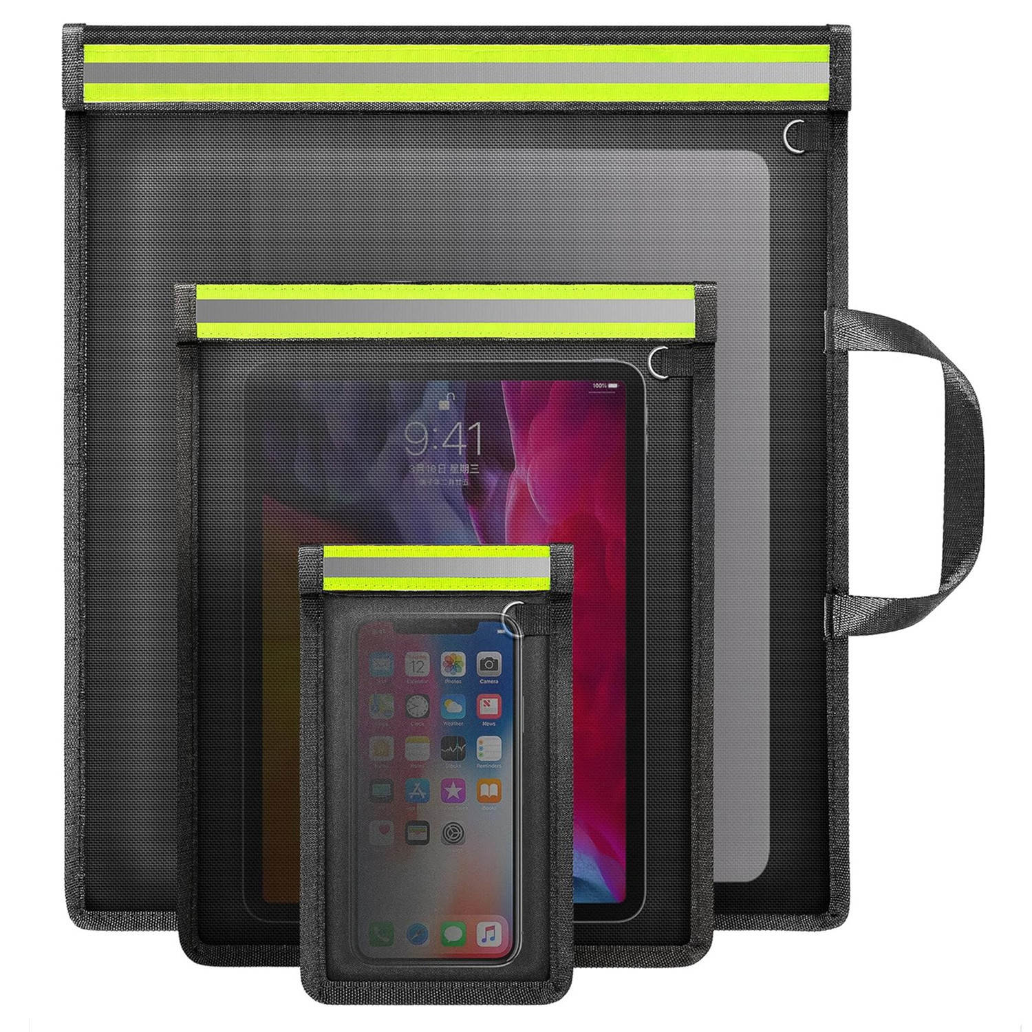 New reflective, waterproof, fireproof Faraday bag for car keys, laptops, signal jammers, and RFID.