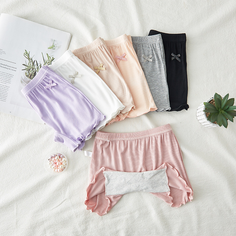 Pantalones de seguridad para niñas pantalones de tres puntos de algodón modal pantalones cortos de ropa interior para niños delgados de verano ropa para niños dulce grande ropa para niños