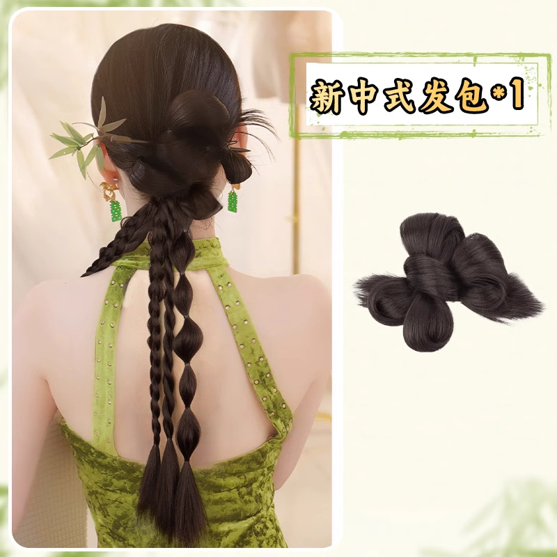 Moño Postizo Tradicional Chino para Hanfu de Fibra Sintética con Pinza image 12