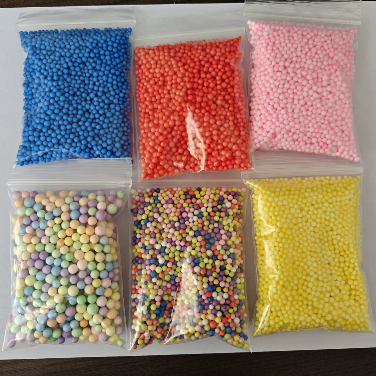 批发彩色泡沫颗粒填充物马卡龙彩色泡沫球史莱姆颗粒手工DIY材料