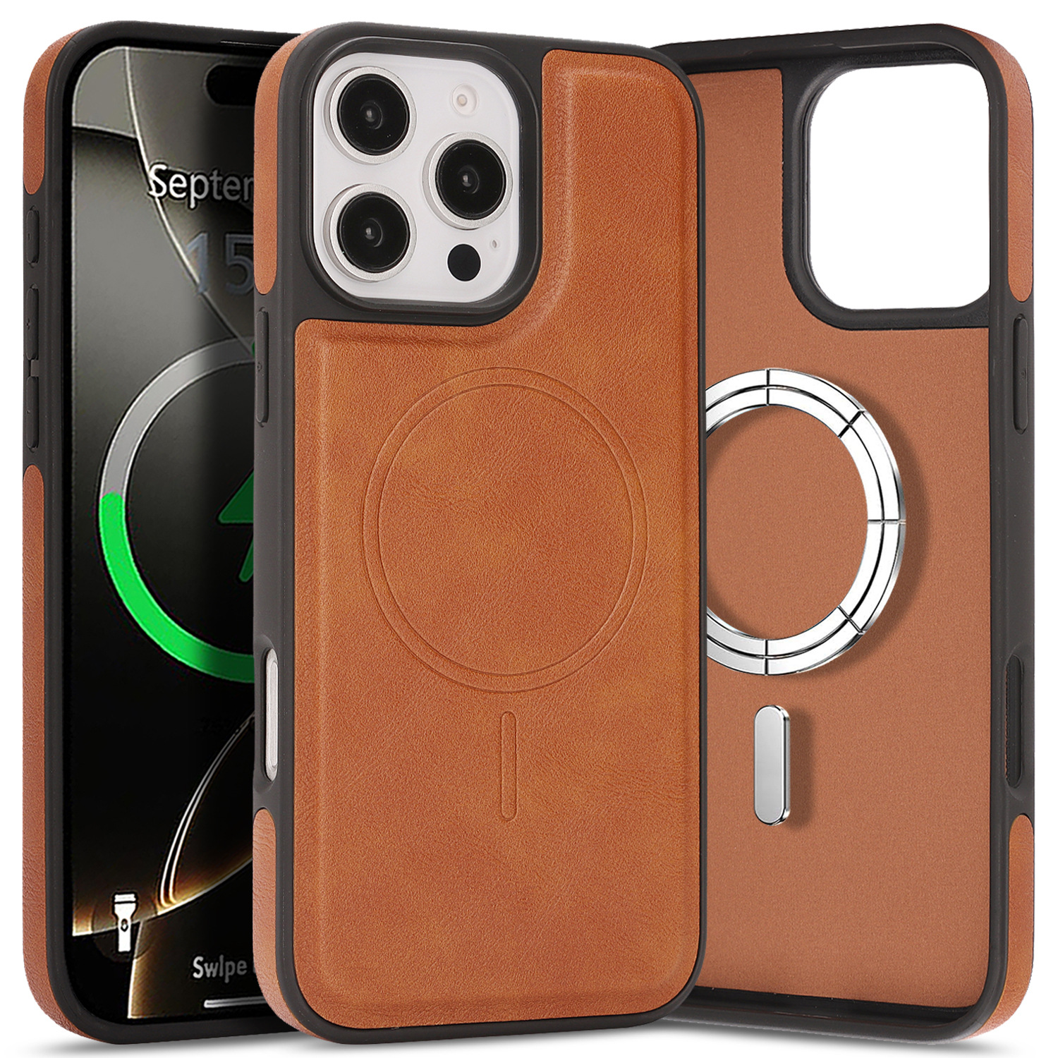 Suitable for iPhone16Pro Max wireless charging phone case side stickers and flocked protective case compatible with MagSafe