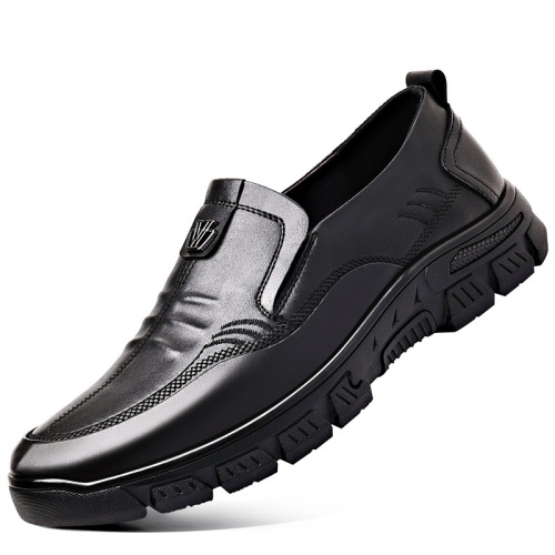 Leather shoes for men, spring and autumn business casual, middle-aged dad men's shoes, breathable soft soles, non-slip shoes for the elderly, men's shoes