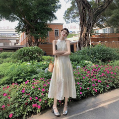 リゾート風ロングスカート女性フランス感デコルテスカート夏ワンピース優しい風刺繍a字スカート
