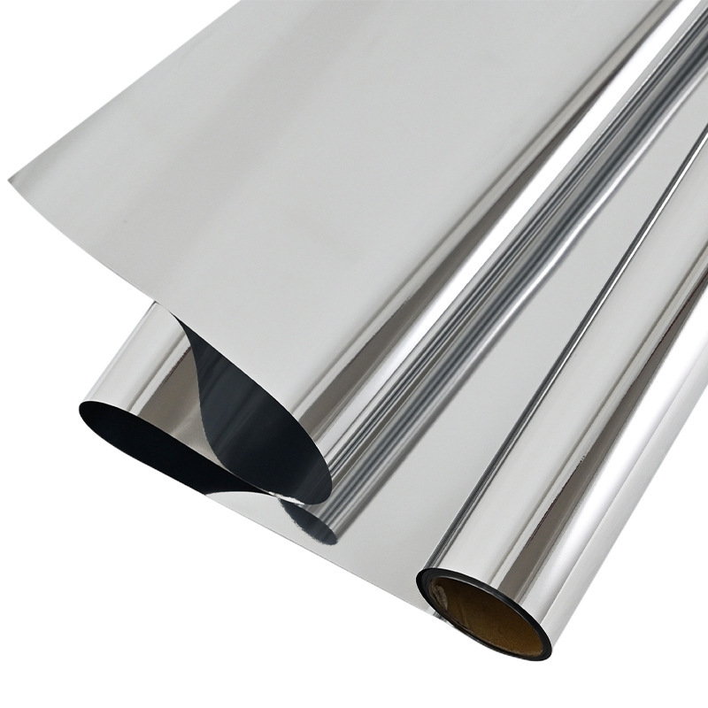 Papel de espejo papel de embalaje al por mayor metal aluminizado plata floral regalo flor ramo material de embalaje paquete de papel de flores