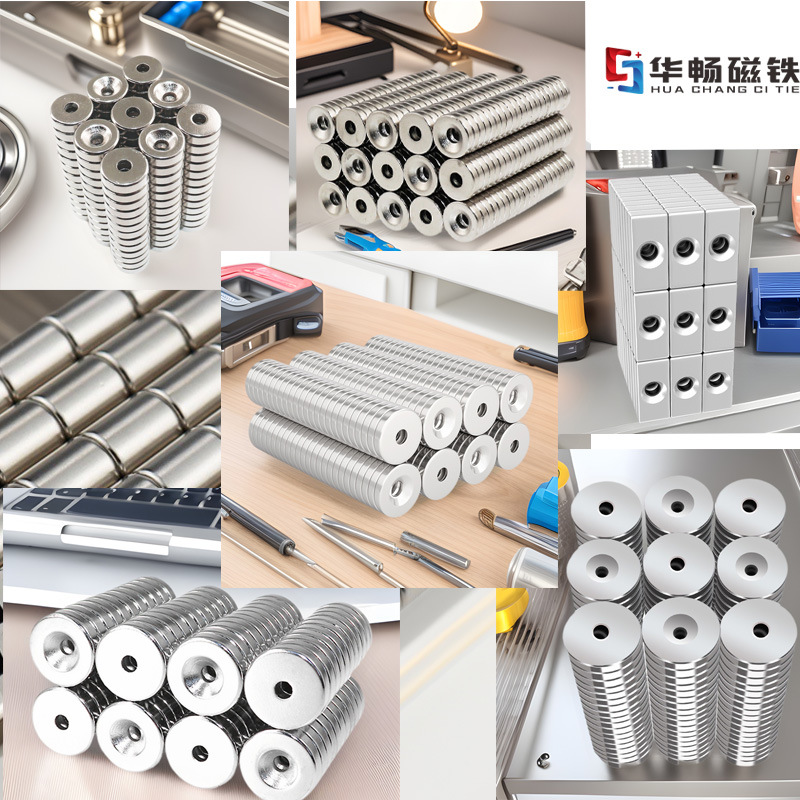 【沉孔磁铁】东莞厂家磁铁石钕铁硼圆形强磁条形方形带孔螺丝孔