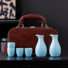 陶瓷酒具礼盒套装中式仿古白酒杯子家用温酒壶白酒杯商务随手礼