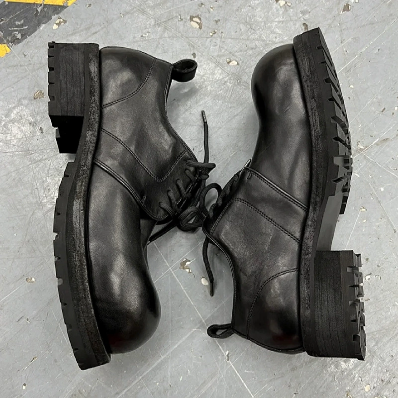 Верхняя пластина нишевые призраки 792V Goodyear мягкая кожа дерби обувь стирается старое ретро гуиди маленькая кожаная обувь женщина