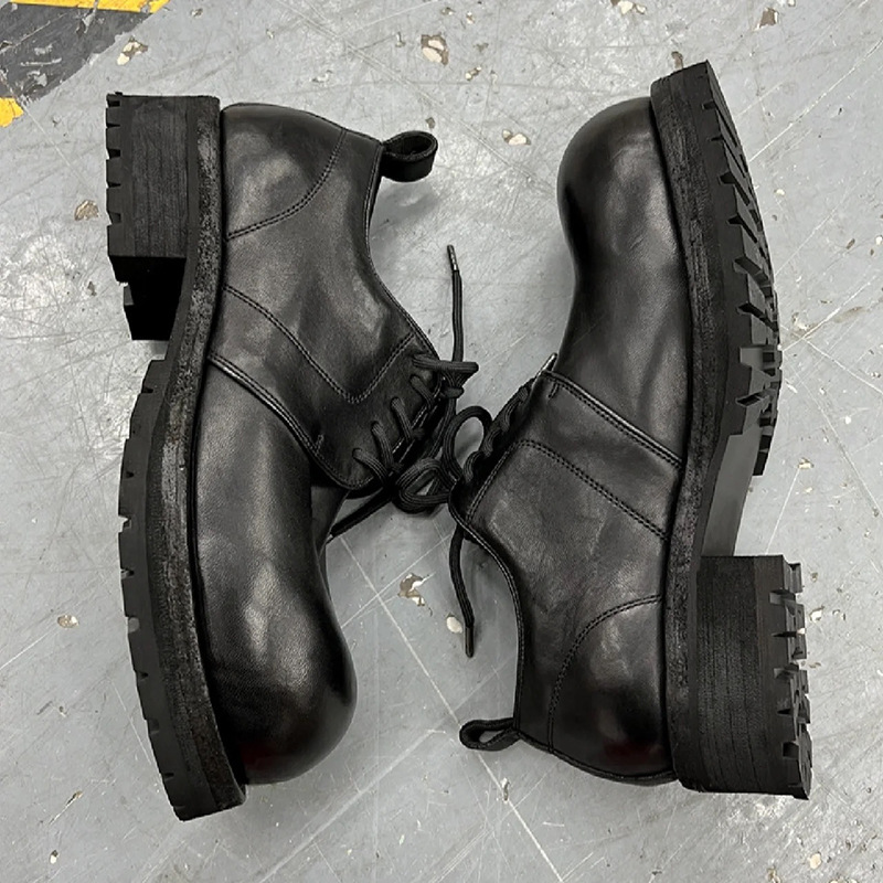 Top Plate Niche Ghost Emperor 792V Goodyear Soft Mapi Derby Shoes Washed Old Retro guidi Shoes Women