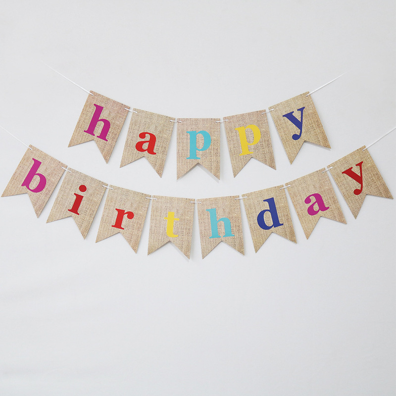 箔押し魚尾誕生日おめでとう旗happy birthdayパーティー装飾誕生日おめでとうバナー花|undefined