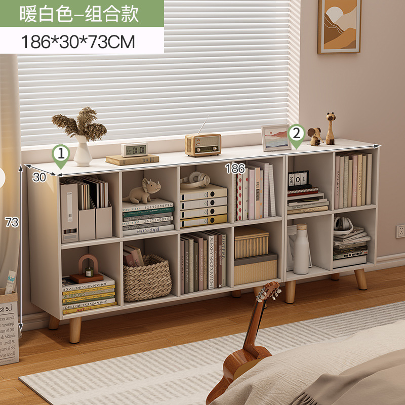 Estante de libros pequeño estante de piso simple casero gabinete de celosía sala de estar armario combinado contra la pared almacenar estante