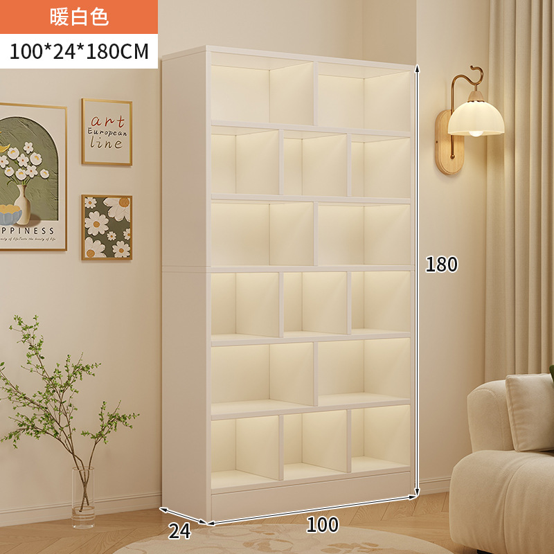 Estante de libros doméstico moderno y simple almacenamiento de suelo integrado contra la pared armario de almacenamiento sub-salón de estar mostrador de libros