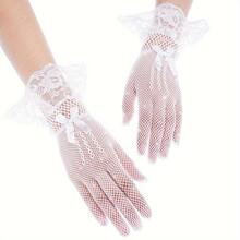 F 17819 Black White Lace Glove ��˿�������� ŷ���羳