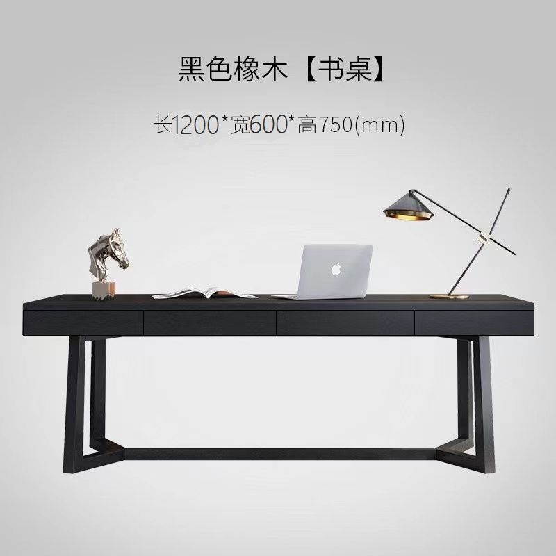 120*60*75cm black oak desk
