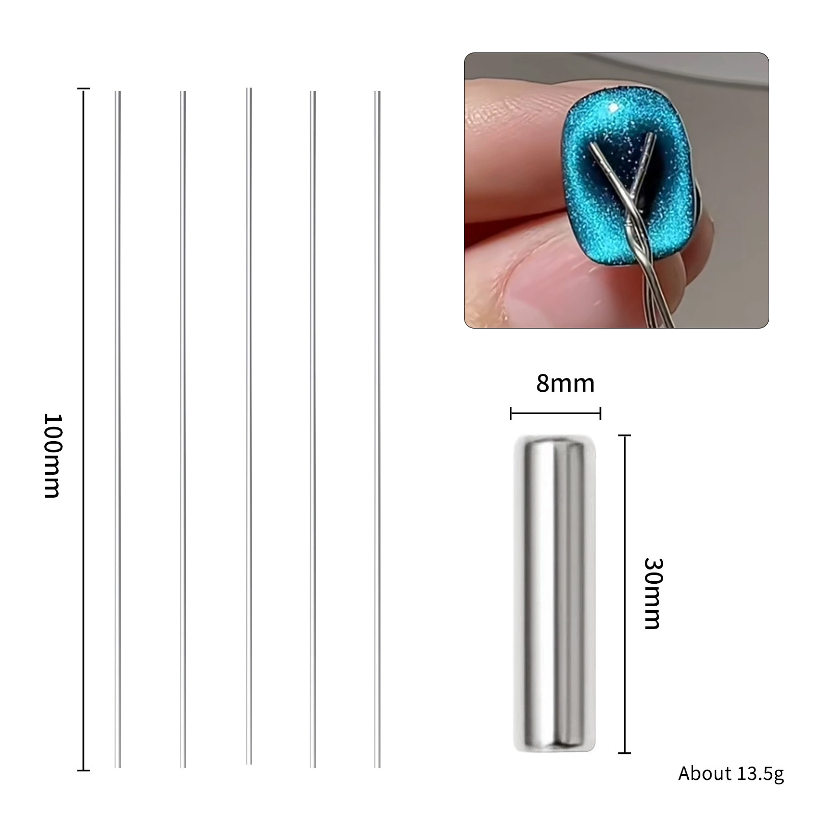 Herramientas para decoración de uñas, imán magnético súper fuerte para ojo de gato con varios estilos, imán para gel de ojo de gato, varita magnética multifuncional pequeña