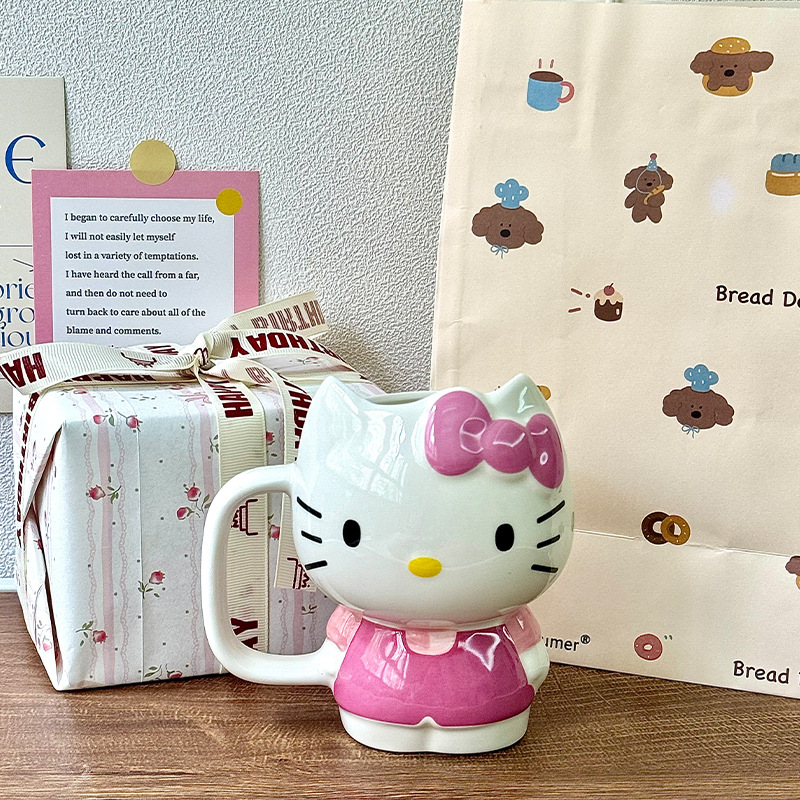 Alto valor facial lindo kt gato taza regalo de cumpleaños de una niña corazón de cerámica taza de regalo de cumpleaños de novia image 5