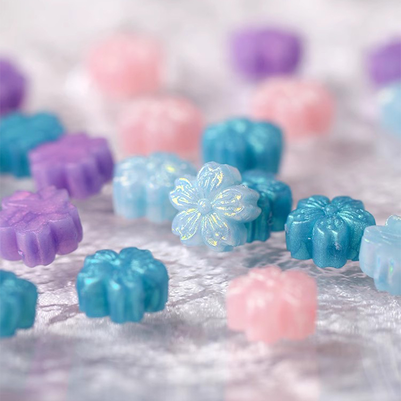 벚꽃 왁스 왁스 입자 꽃 오로라 글리터 골드 파우더 왁스 입자 왁스 밀봉 소재 편광 색상 구리 헤드 밀봉