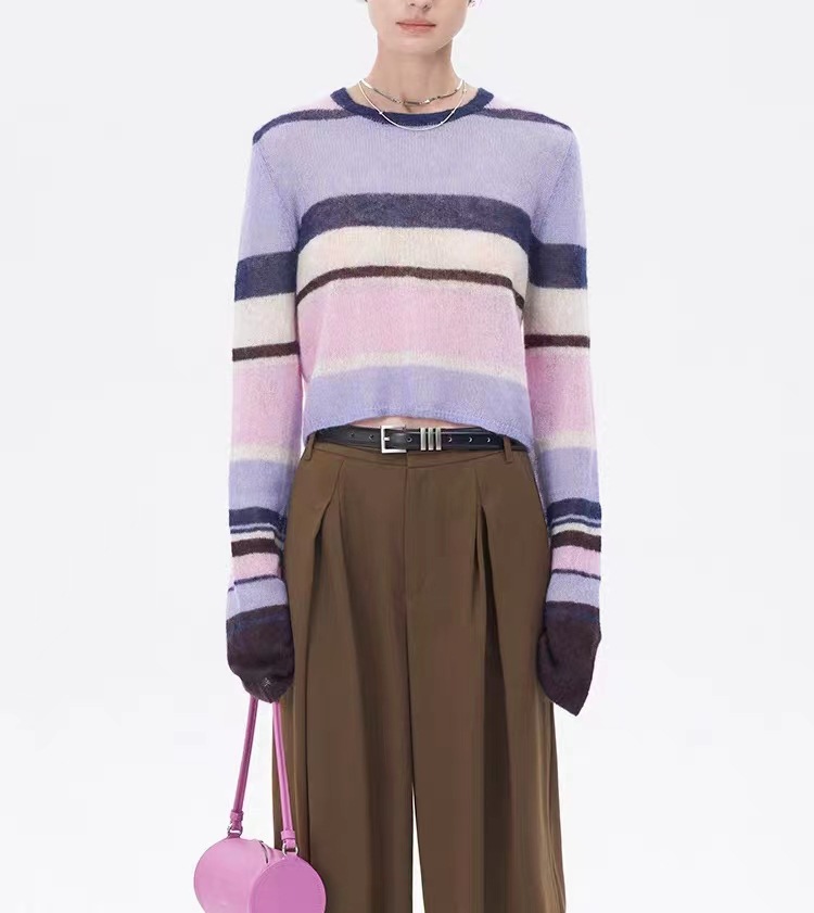 Irregular Striped Sweater Image 1