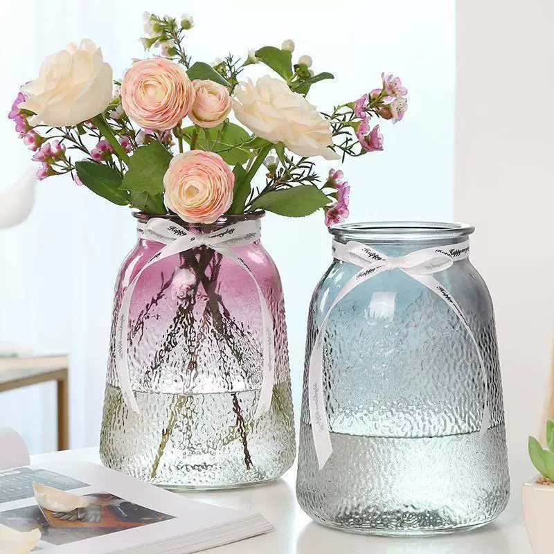 Легкая роскошь ins простая стеклянная ваза водные цветы Лилия Цветочная композиция онлайн знаменитости украшение гостиной украшение вазы