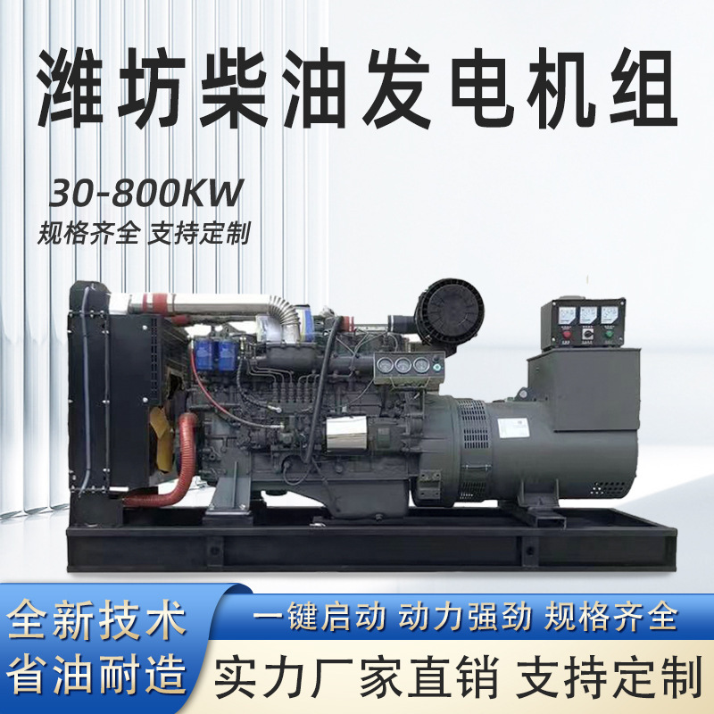 Weifang Diesel Generator Set 380V Silent Three-Phase 30Kw50/100/200Kw High Power All-Copper Brushless
