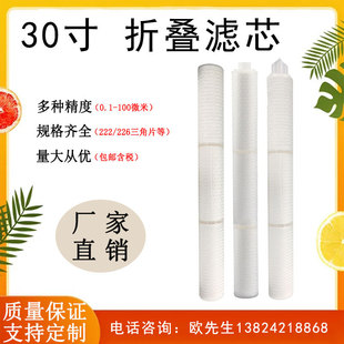 Polypropylene Pp 30-Inch Foldableing Filter Element Precision Film Filter Element 0.22 0.1Um 0.45 5 Micron 10 Micron