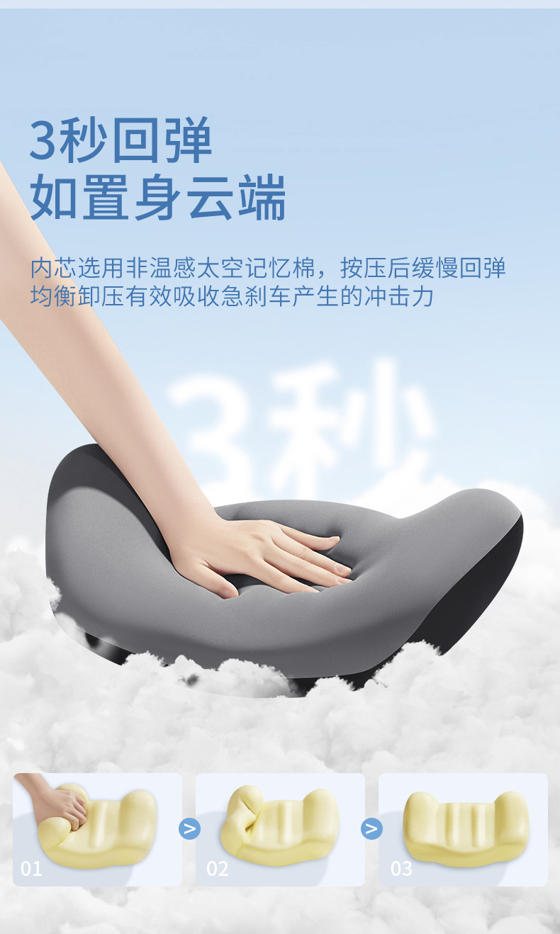 Car headrest car Ice pillow seat waist neck pillow car waist support memory foam waist pillow back cushion cervical support pillow