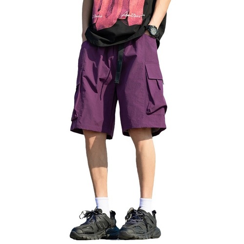 Workwear Shorts for Men - Summer Ice Silk Loose Korean Style Trendy Streetwear Casual Outerwear Sporty Thin Five-Pocket Pants