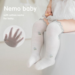 Baby Anti-Mosquito Socks, Summer Thin Mesh High-Cut Loose-Fitting Boneless Newborn Baby Socks for Girls, Kids' Lace-Trimmed Long Stockings