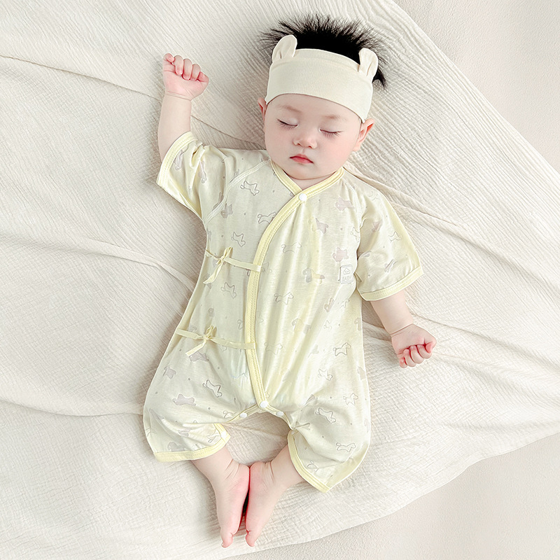 Baby Jumper de verano bebé delgado monje de manga corta para salir con ropa de verano para niños pequeños pijamas ropa de recién nacidos