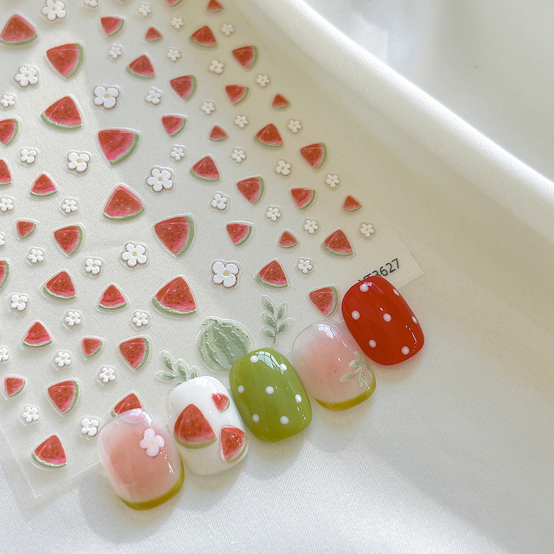 YITU Ant Figure Cute Cartoon Flower Watermelon Nail Art Sticker Relief Broadband Adhesive Nail Decoration Sticker YT3627 YITU Ant Figure Cute Cartoon Flower Watermelon Nail Art Sticker Relief Broadband Adhesive Nail Decoration Sticker YT3627