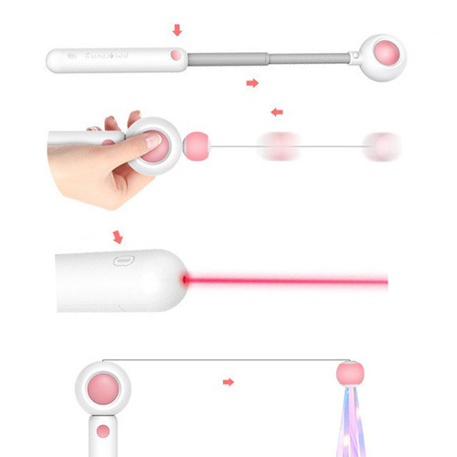 Gravity Pet Laser Cat Tease Stick Cat Self-Happiness Feather Replacement Can Add Cat Mint Pet Supplies Kitten Toy
