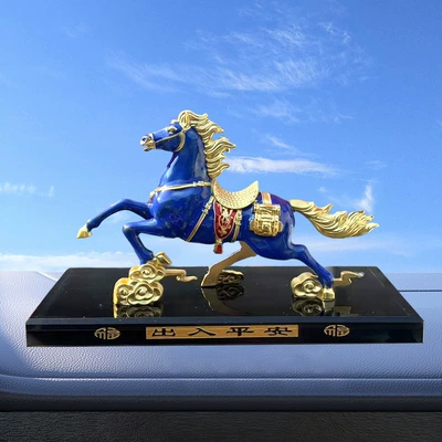 Car ornaments: Crafts Office Car Red Flag - instant-success-display-stand-blue-gold-includes-anti-slip-mat-perfume-flag-not-included
