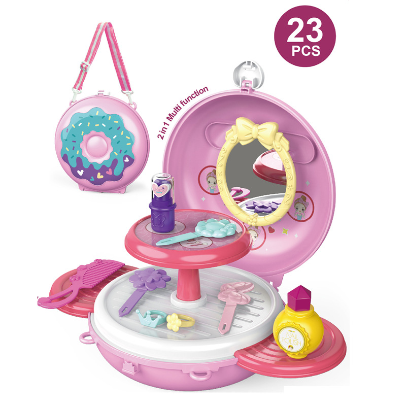 Bolsa de hombro de simulación para niños transfronterizos cocina vajilla postre doctor herramienta donut play House pequeña mochila de juguete
