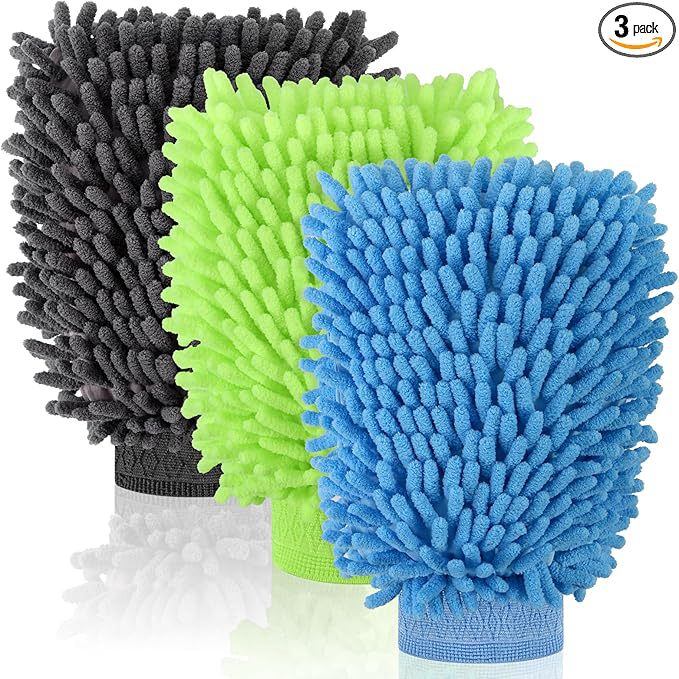 洗车手套雪尼尔珊瑚虫毛绒加厚汽车抹布双面擦车手套洗车洁具