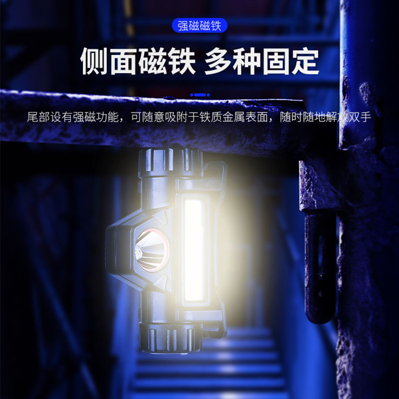 Fuente de luz doble transfronteriza fuerte luz recargable faro al aire libre led noche pesca faro iluminación del hogar al aire libre faro de emergencia