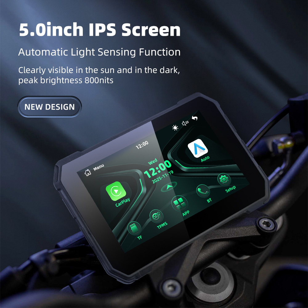 5inch Motorcycle Carplay Portable Cycling Navigation Screen Mobile Phone Carplay/Android Auto Interconnection