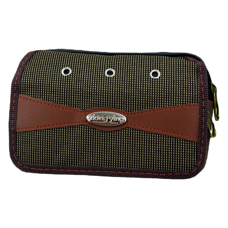 Stall supply men's double pull with cover mobile phone waist bag Oxford cloth double back look forward to wear belt mobile phone Bag Men's waist bag