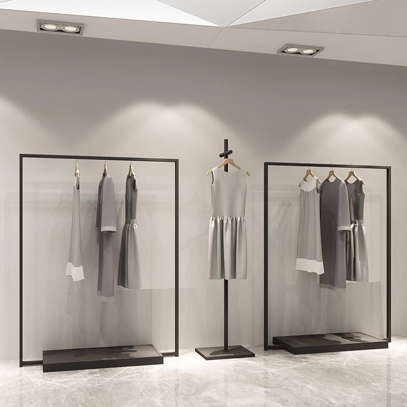 Clothing store display rack hanging rack floor men's and women's clothing shop clothing shelf clothes display shelf simple clothing rack