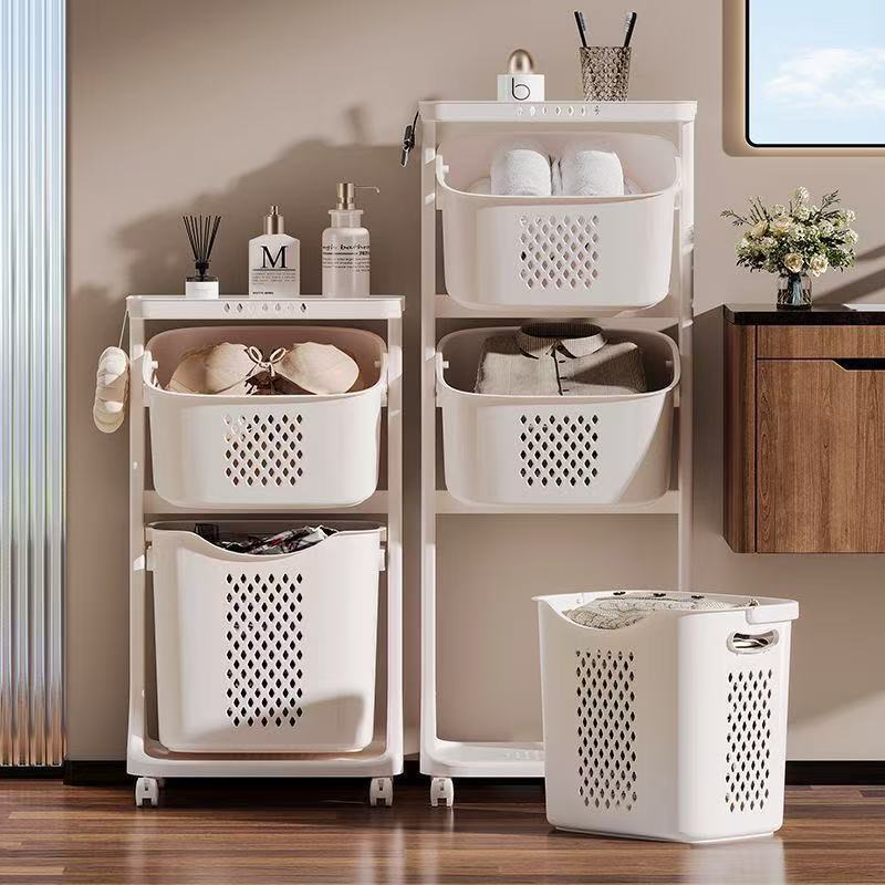 Multi-Layer Dirty Clothes Basket Household Dirty Clothes Storage Basket Dirty Clothes Basket Bathroom Storage Rack Storage Basket Bathroom Laundry Basket