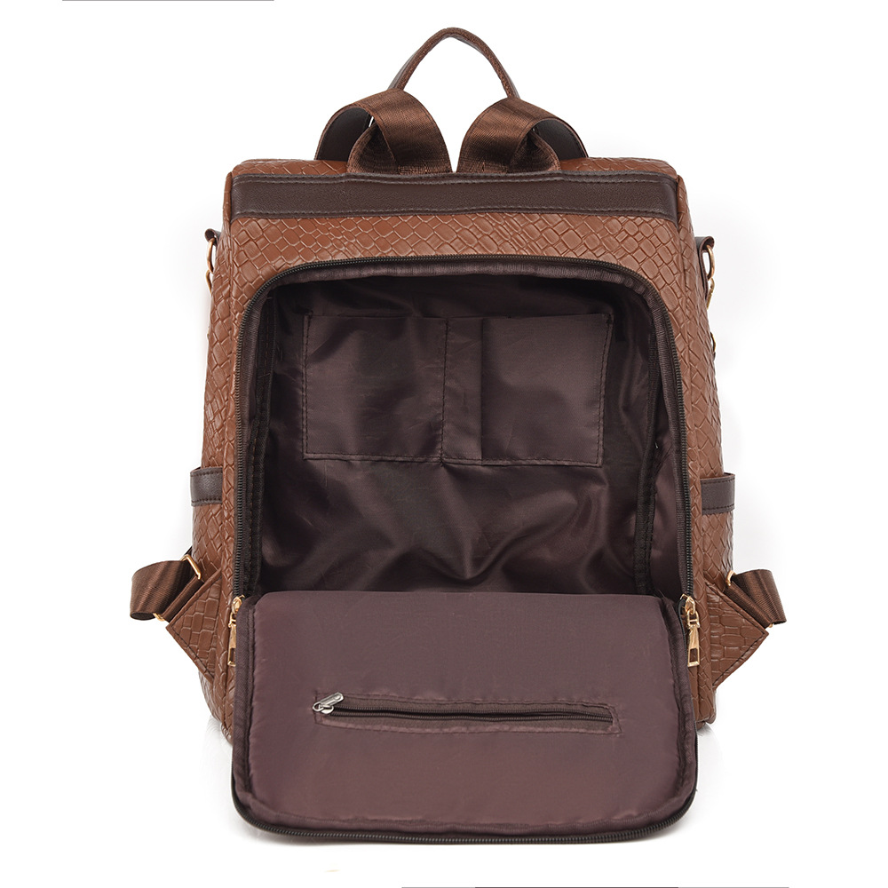 Venta al por mayor transfronteriza 2024 invierno nuevo estilo europeo y americano retro damas mochila antirrobo moda tejida multifunción