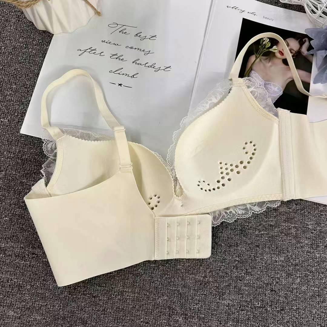 Nuevo sujetador de encaje de moda Jacquard transpirable ajustable confortable anti-caída reunido tres botones lotes de ropa interior image 5