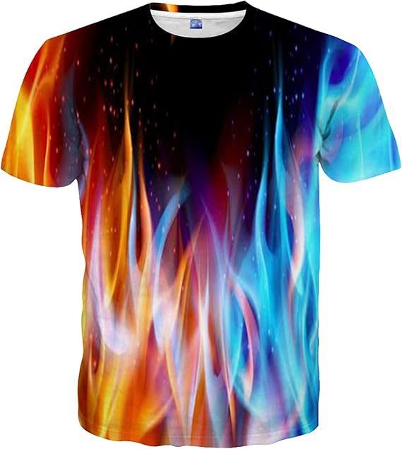 Venta caliente transfronteriza europea y americana impresión digital 3D para hombres, personalidad de la calle de verano, camiseta suelta de manga corta con cuello redondo transpirable