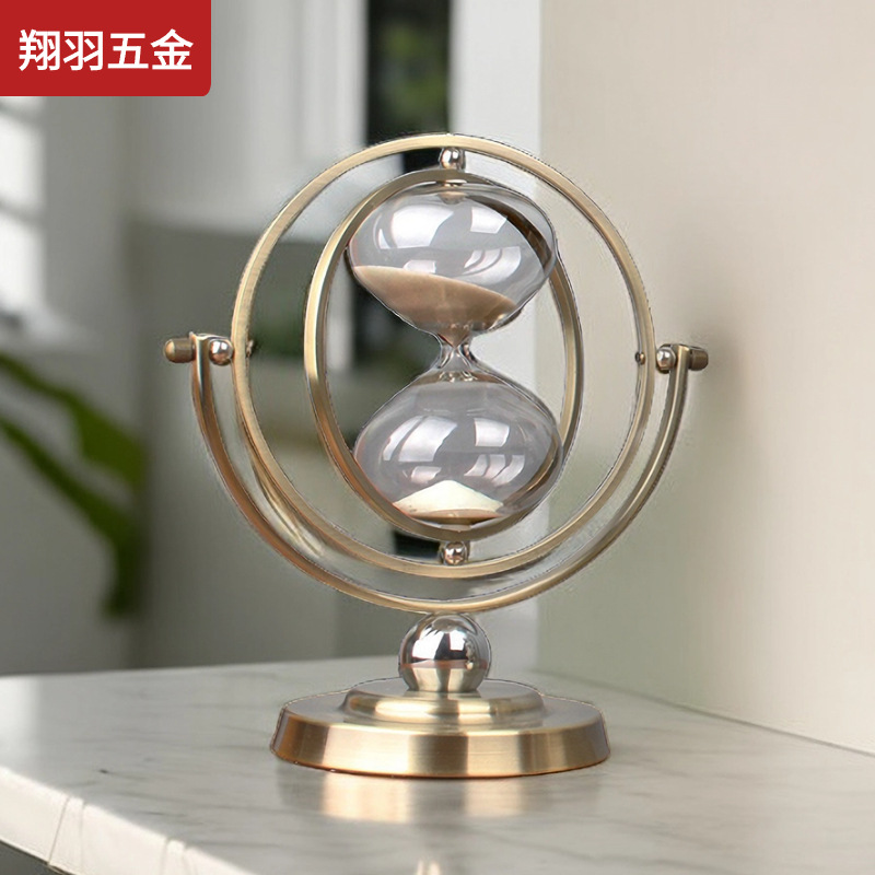 European globe hourglass timer ornament home wine cabinet desktop decoration gift quicksand ornament hourglass