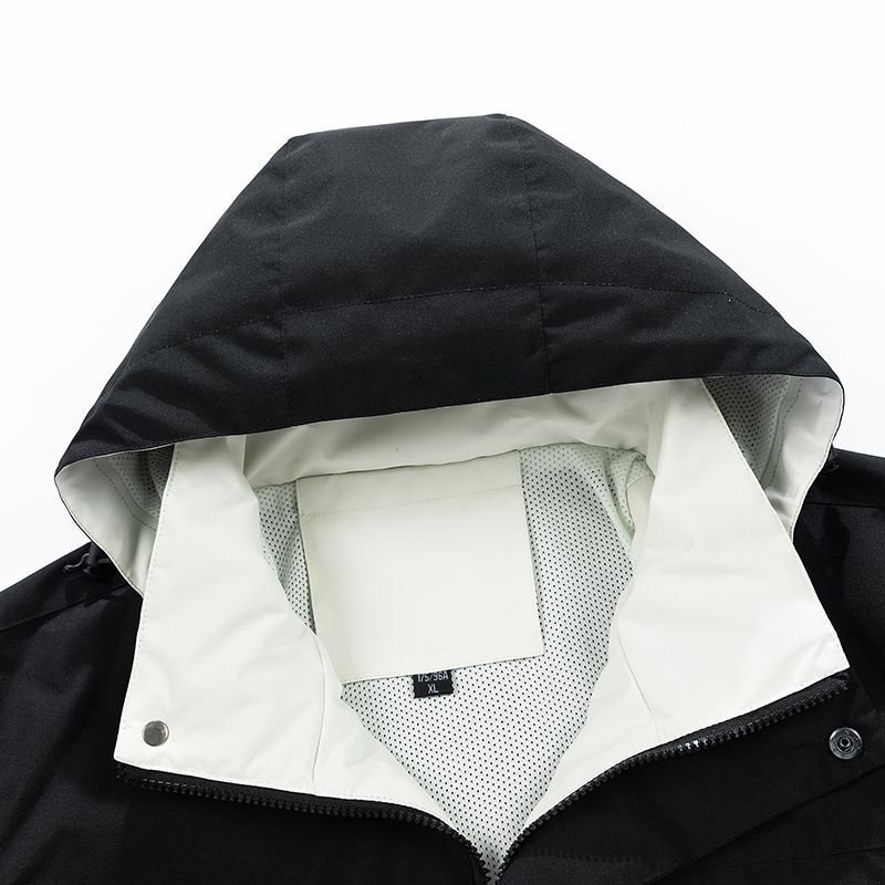 Edk Blacks new windproof and waterproof outdoor jacket, suitable for spring and autumn, casual style, and can be worn for hiking; features a detachable hood