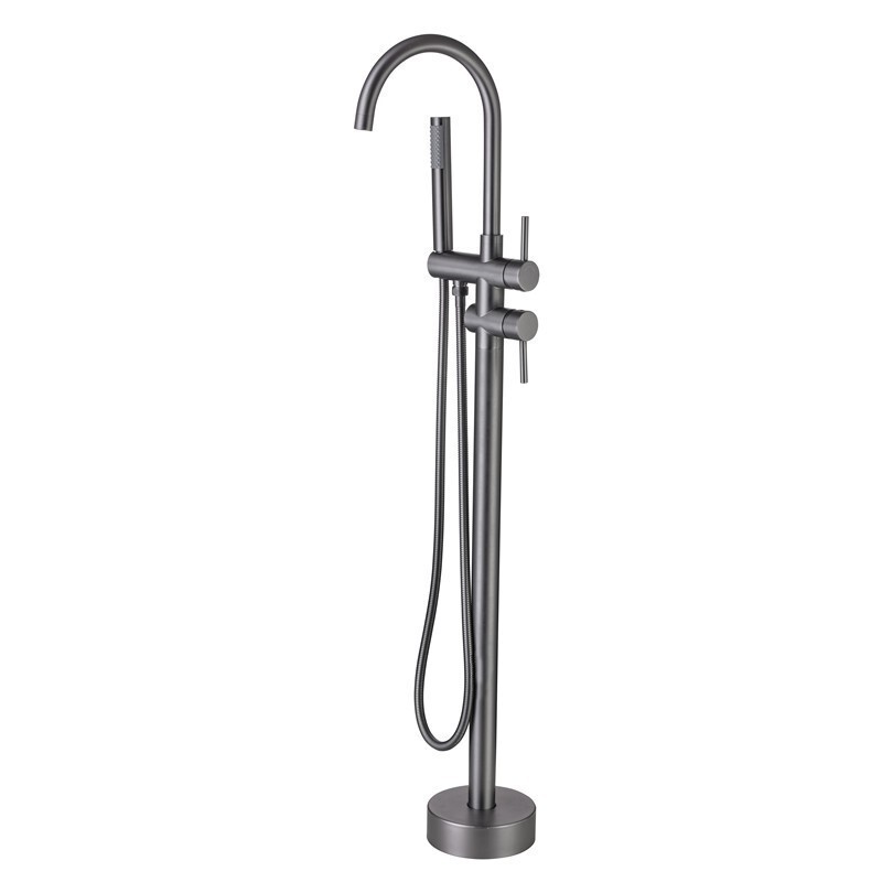 Bathtub faucet shower suit gun gray floor-standing faucet with hand nozzle toilet vertical rotating barrel Bathtub faucet shower suit gun gray floor-standing faucet with hand nozzle toilet vertical rotating barrel