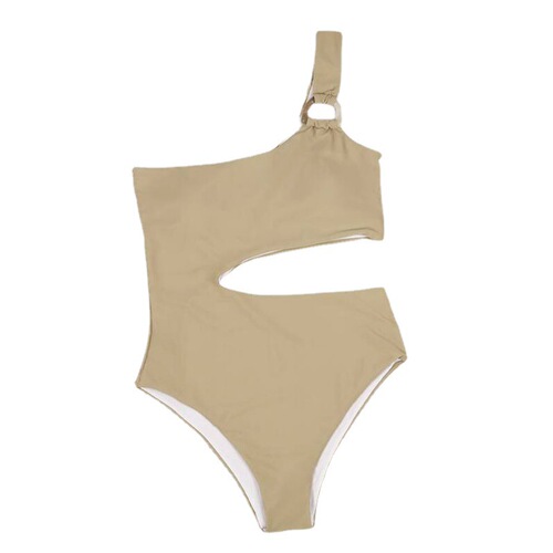 New Women's One-piece Swimsuit, European and American Sexy Solid Color Shoulder Strap Swimwear, Tight Backless Swim Suit